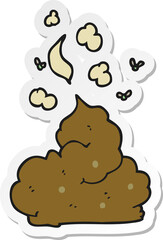 sticker of a cartoon gross poop