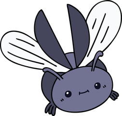quirky hand drawn cartoon flying beetle