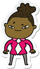 sticker of a cartoon woman