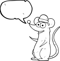 speech bubble cartoon happy mouse