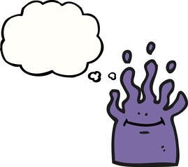 thought bubble cartoon little alien