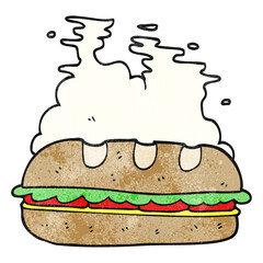 textured cartoon huge sandwich