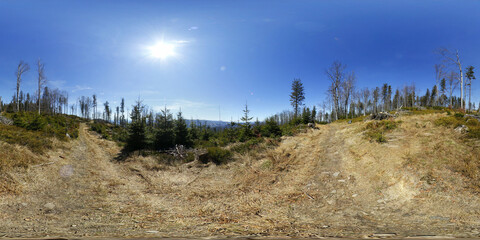 Fototapeta na wymiar Spring in the Beskid Mountains HDRI Panorama