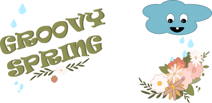 Groovy spring background. Vector illustration in a trendy retro style. The aesthetics of the hippies of the 70s. Nice abstract design. - Powered by Adobe