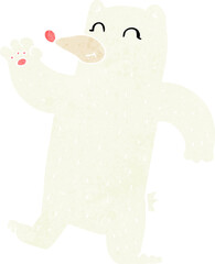 cartoon waving polar bear