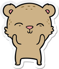 sticker of a happy cartoon bear