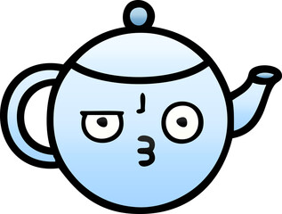 gradient shaded cartoon tea pot