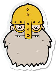 sticker of a cartoon viking face