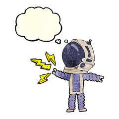 cartoon astronaut with thought bubble © lineartestpilot