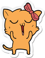sticker of a cartoon cat