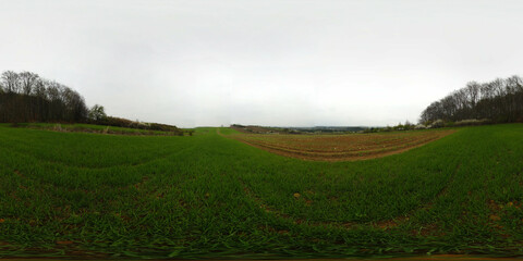 Rural area green grass HDRI Panorama