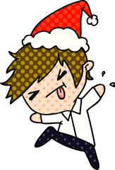 christmas cartoon of kawaii boy