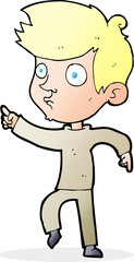 cartoon pointing boy