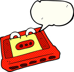 comic book speech bubble cartoon cassette tape