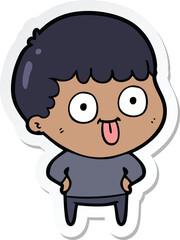 sticker of a cartoon dumb kid