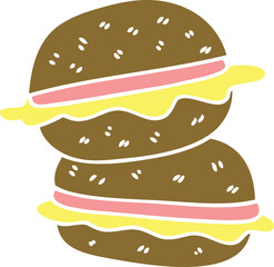 quirky hand drawn cartoon sandwich