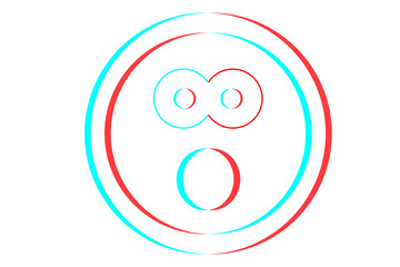 Smile icon Vector illustration in blue red and white colors