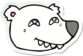 sticker of a cartoon polar bear face