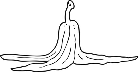 black and white cartoon banana peel