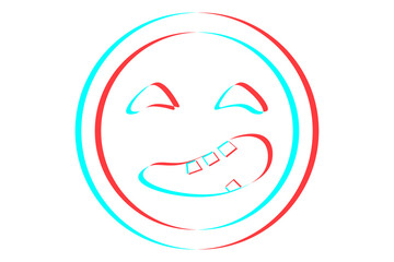 Smile or Emoji icon illustration in blue and red colors for Halloween day