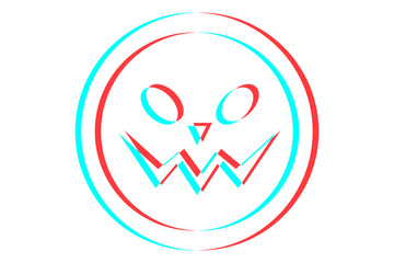 Smile or Emoji icon illustration in blue and red colors for Halloween day