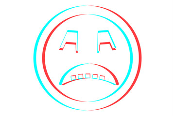 Smile or Emoji icon illustration in blue and red colors for Halloween day