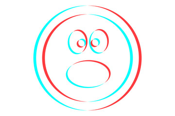 Obraz premium Smile or Emoji icon illustration in blue and red colors for Merry Christmas