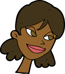 cartoon happy female face