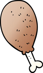 cartoon doodle cooked chicken leg