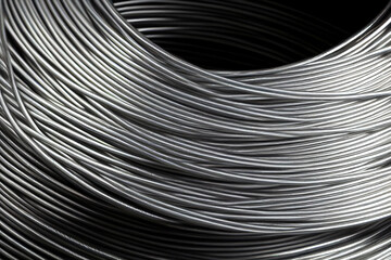 aluminum wire coil illustration Generative AI - obrazy, fototapety, plakaty