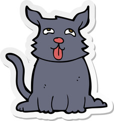 sticker of a cartoon happy dog