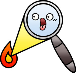 gradient shaded cartoon magnifying glass
