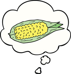 cartoon corn and thought bubble