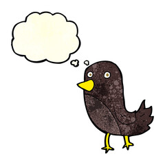cartoon bird with thought bubble