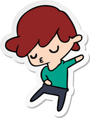 sticker cartoon of kawaii cute boy