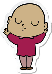 sticker of a cartoon bald man