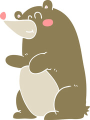 flat color illustration of a cartoon bear