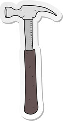 sticker of a cartoon hammer