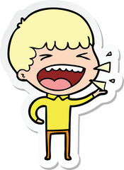 Obraz premium sticker of a cartoon laughing man