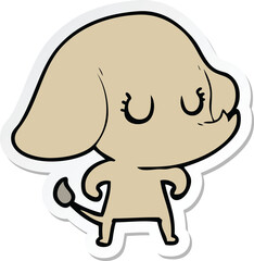 sticker of a cute cartoon elephant