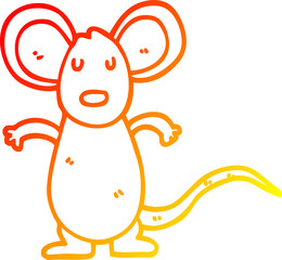 warm gradient line drawing cartoon mouse