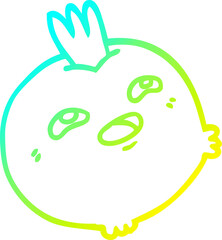 cold gradient line drawing cartoon happy root vegetable