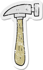 retro distressed sticker of a cartoon hammer