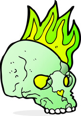 cartoon spooky skull