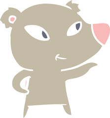 cute flat color style cartoon bear