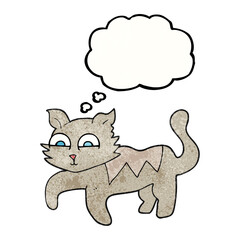 thought bubble textured cartoon cat