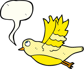 comic book speech bubble cartoon bird flying