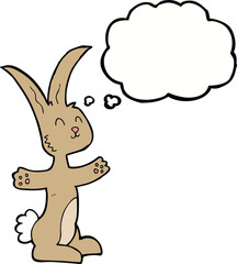 cartoon rabbit with thought bubble