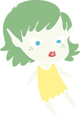 pretty flat color style cartoon elf girl