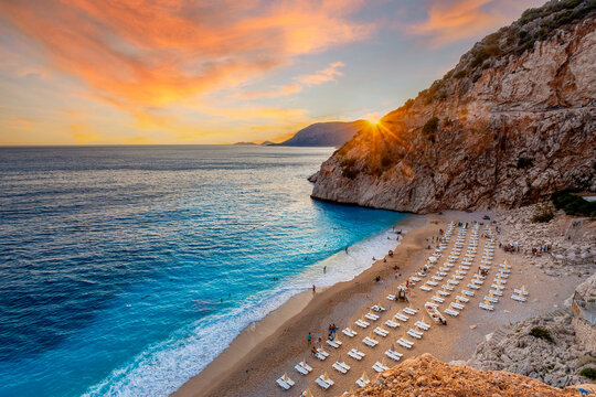 Kaputas Beach view from top. Kaputas beach is on the Turkish Mediterranean coast, and an important tourist destination.